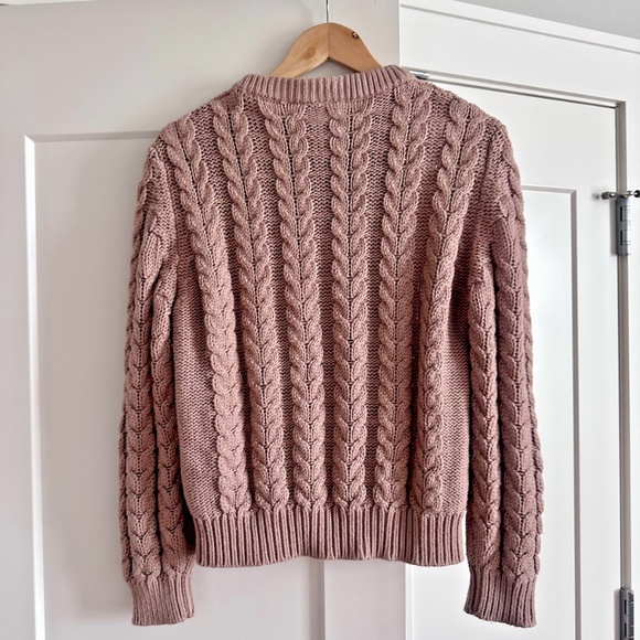 Yves Saint Laurent Cableknit Sweater in Tan, women's L - Picture 2 of 6